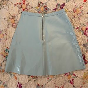 baby blue american apparel vinyl circle skirt